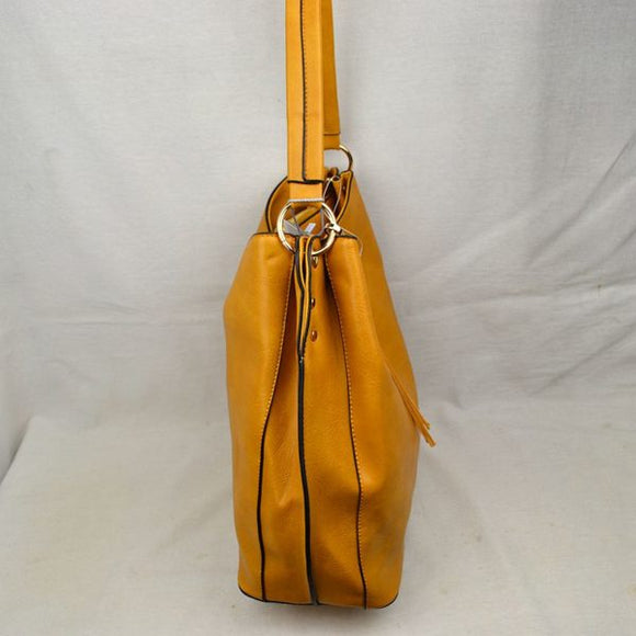 Single handle hobo with pouch - mustard