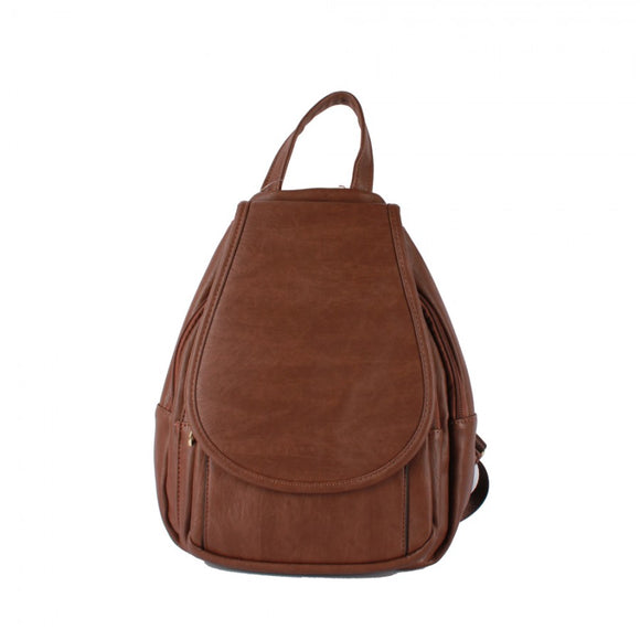 Leather backpack - coffee