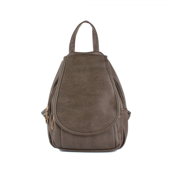 Leather backpack - gray