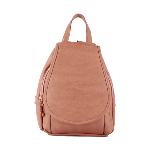 Leather backpack - pink