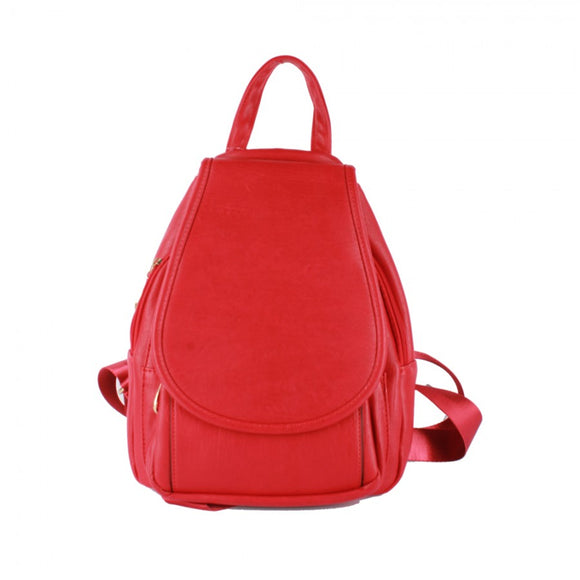 Leather backpack - red