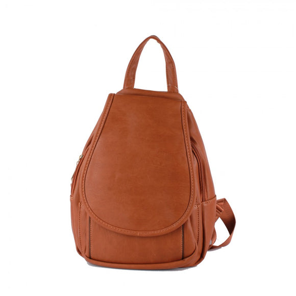 Leather backpack - brown