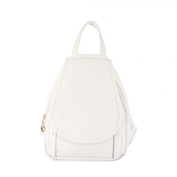 Leather backpack - white