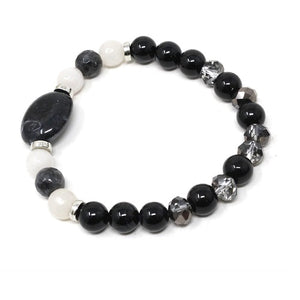 Glass bead bracelet - black