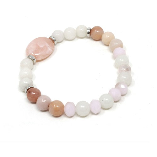 Glass bead bracelet - natural