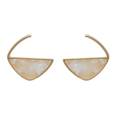 Marble texture earring - natural