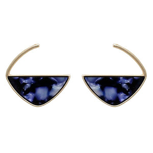 Marble texture earring - royal blue