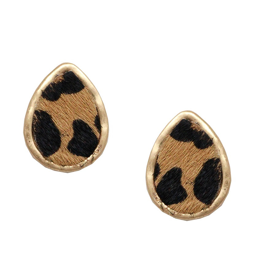 Dangle Wild Animal Leopard Print Crystal Double Ball Bar Drop Earrings –  Rosemarie Collections