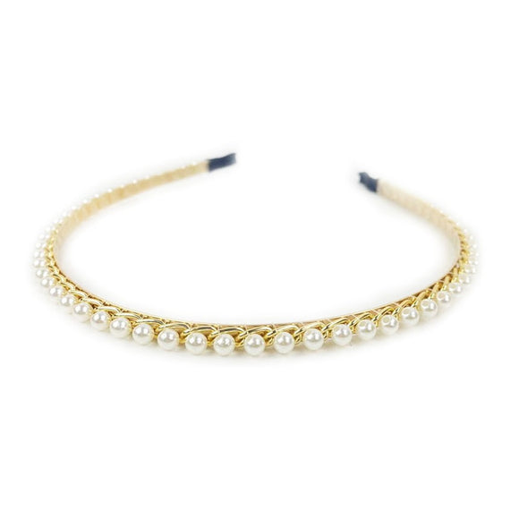 [ 6PC SET ] Chain w/ pearl thin headband