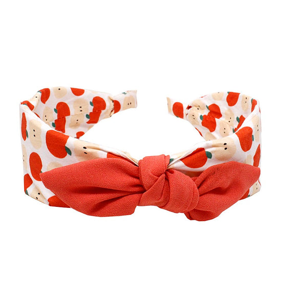 Red Apple ribbon headband