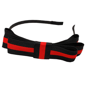 [6 PC] Color Stripe headband - black