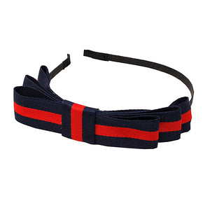 [6 PC] Color Stripe headband - navy