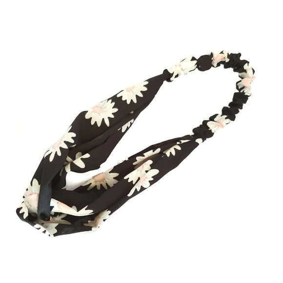 Daisy flower hairband - navy