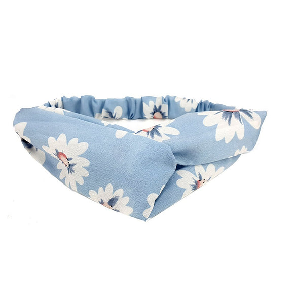 Floral hairband - blue