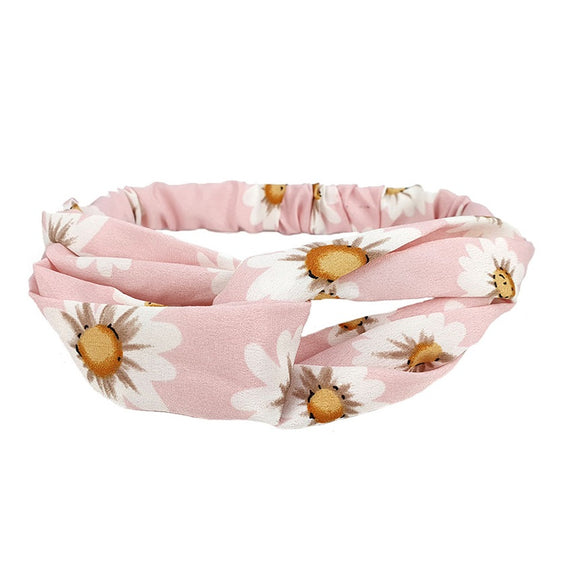 Floral hairband - pink