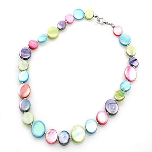 Single shell necklace set - light multi