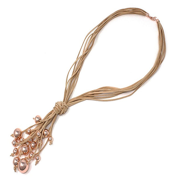 CCB w/ suede cord necklace set - rose gold