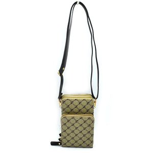 Monogram crossbody bag - black