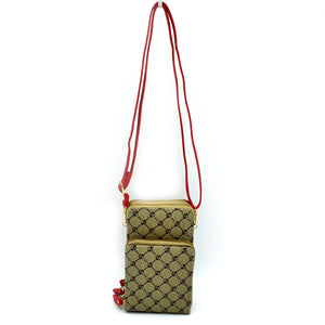 Monogram crossbody bag - red