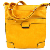 Triple zip crossbody bag - yellow