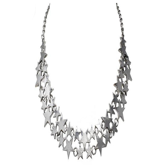 SILVER STAR NECKLACE SET