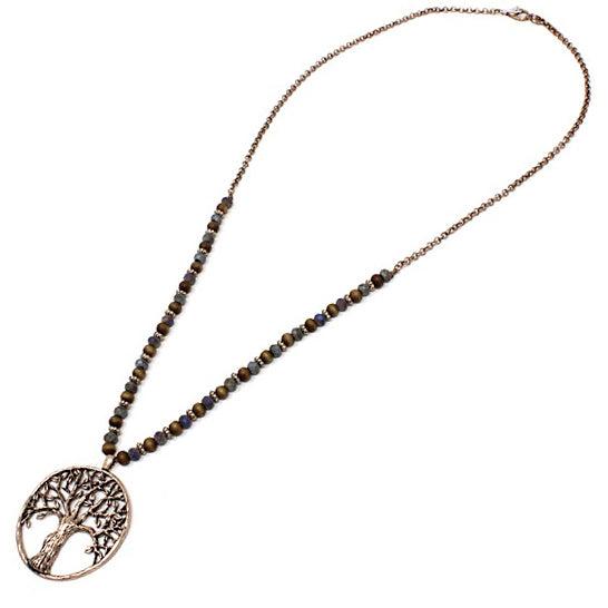 Tree of life necklace set - gold