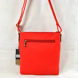 Front triple zip crossbody bag - red