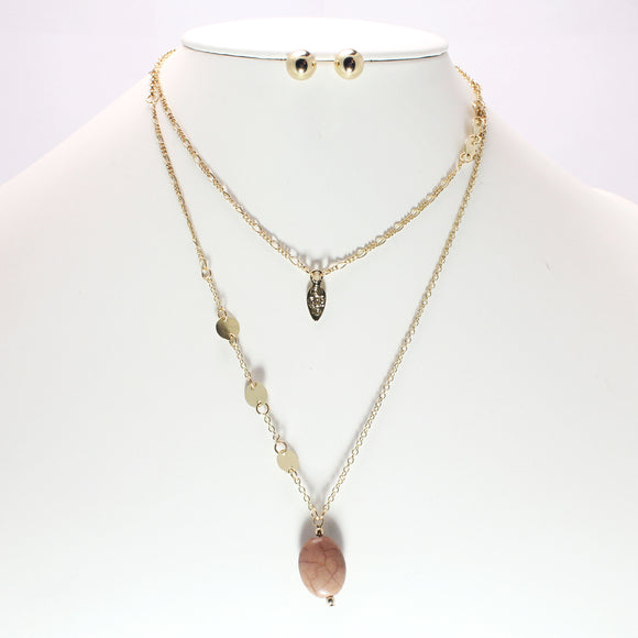 NATURAL STONE NECKLACE SET
