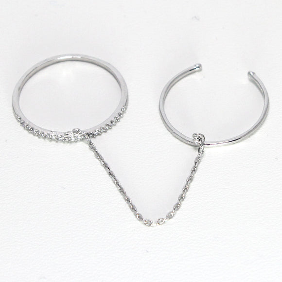 LINKED TWO RINGS - SILVER