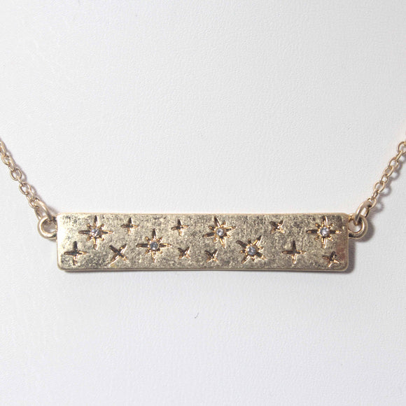 STAR ENGRAVED PENDANT NECKLACE