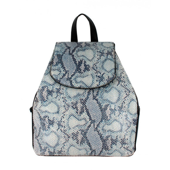 Snake phyton pattern backpack - blue