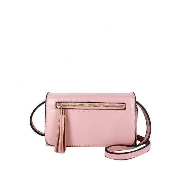 Tassel crossbody bag - pink