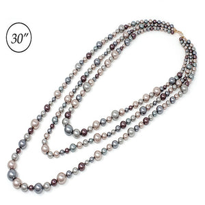 Multi layered Pearl necklace set - multi