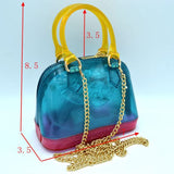 Color block jelly tote - yellow