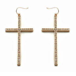 [12PC] Pave Cross earring - GDCL