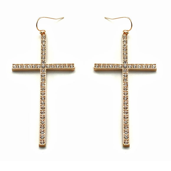 [12PC] Pave Cross earring - GDCL