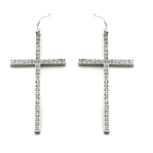 [12PC] Pave Cross earring - RHCL