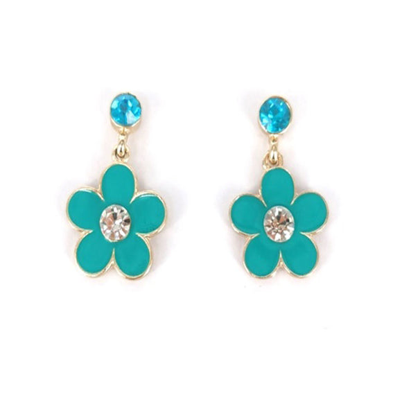[ 6PC SET ] Flower epoxy earring - turquoise