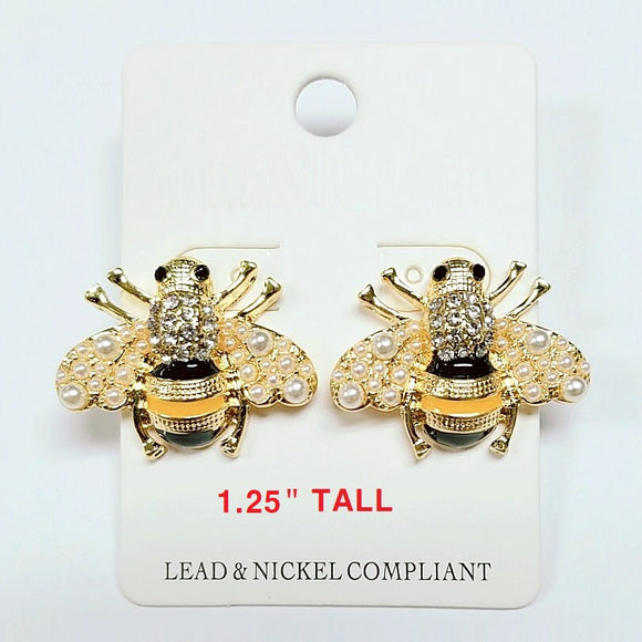 Bee / Insect earring - black & yellow