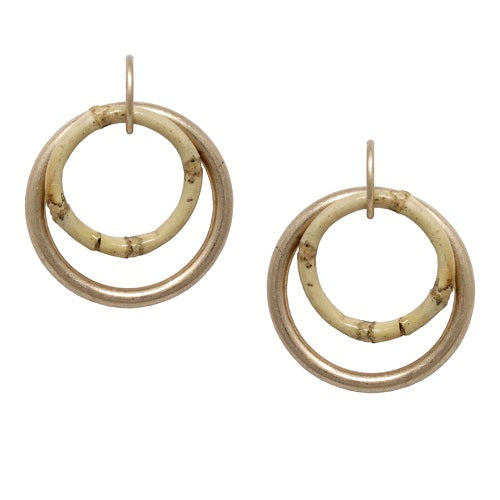 Bamboo w/ metal hoop earring