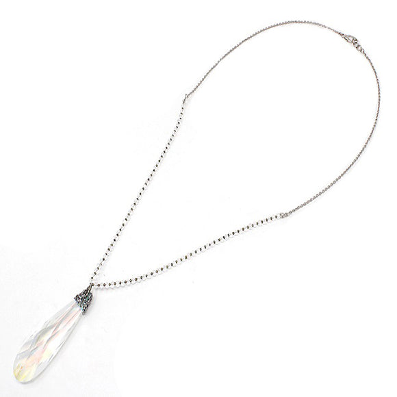 Semi precious pendant necklace set - auroboreal