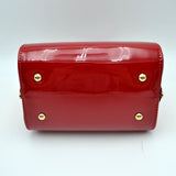 Glossy leather sholder bag - fuchsia
