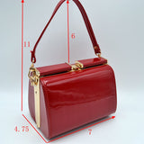 Glossy leather sholder bag - red