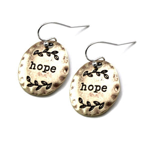Disc Hope engraved earring - gold