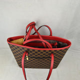 3 in 1 monogram tote set - red coffee