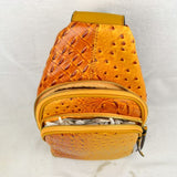 Double zipper sling bag - yellow