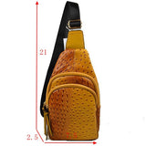 Double zipper sling bag - yellow