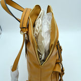 Belted fashion backpack - coffee