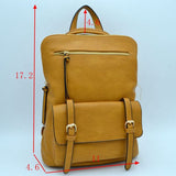 Belted fashion backpack - brown