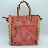 Washed canvas fashion tote - off white